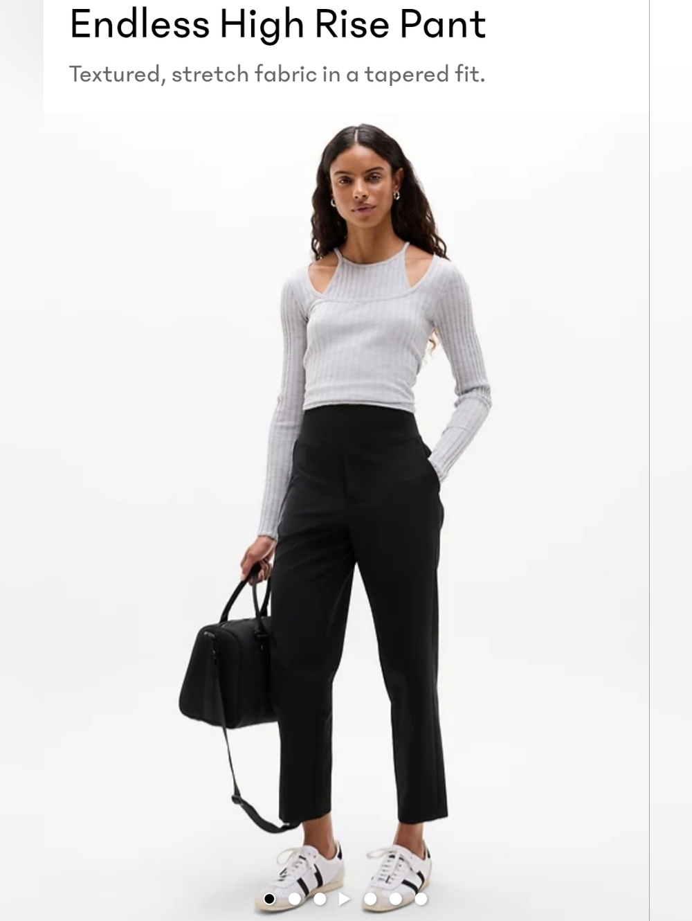 Athleta Endless High Rise Satin Side Stripe Pants Sz 10P Black
